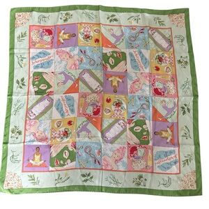 Nicole Miller Colorful Spa-Themed/Relaxation Silk Square Scarf  34x34